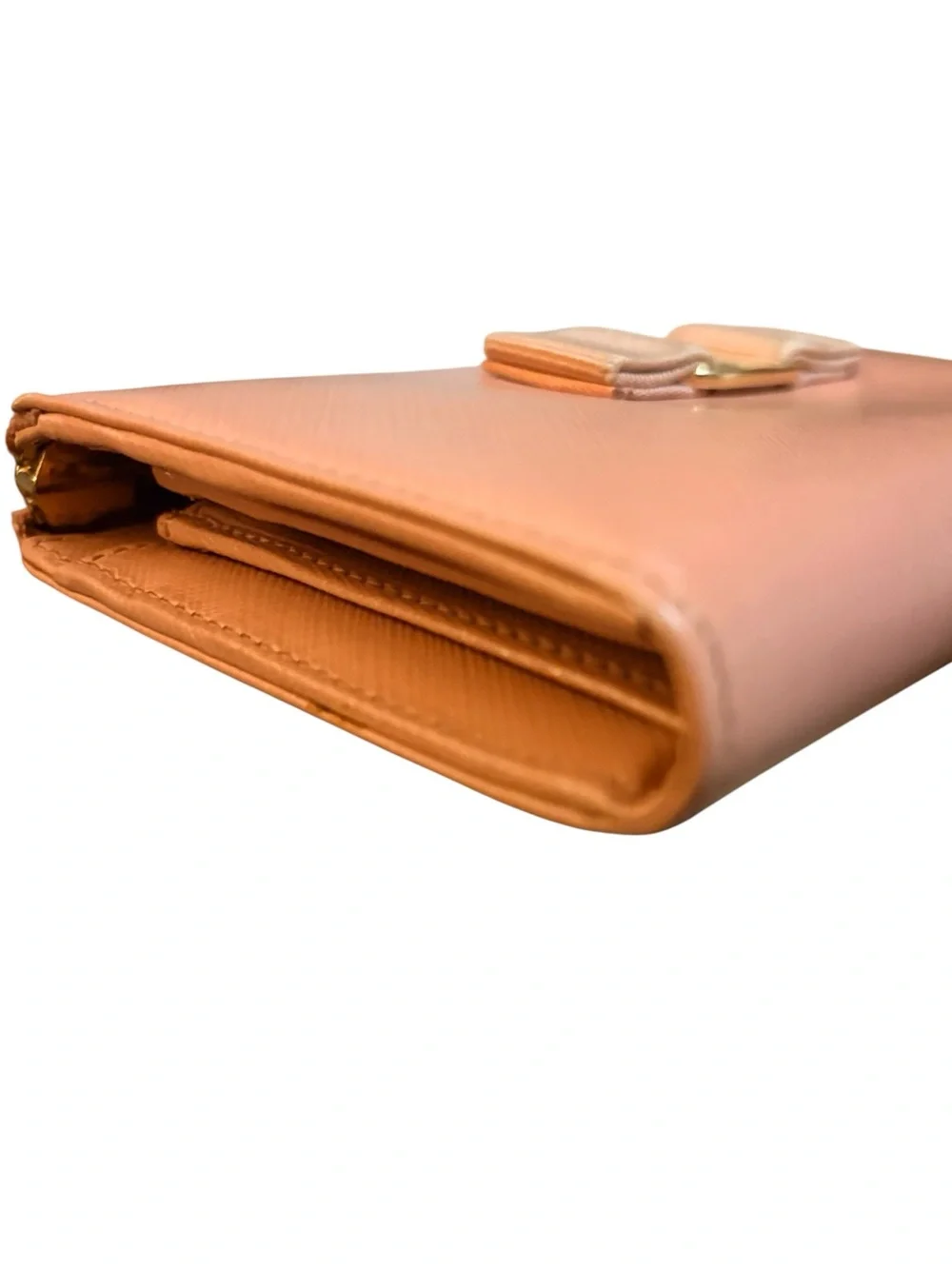 Salvatore Ferragamo Vara Bow Zip Around Continental Long Wallet Pink Saffiano